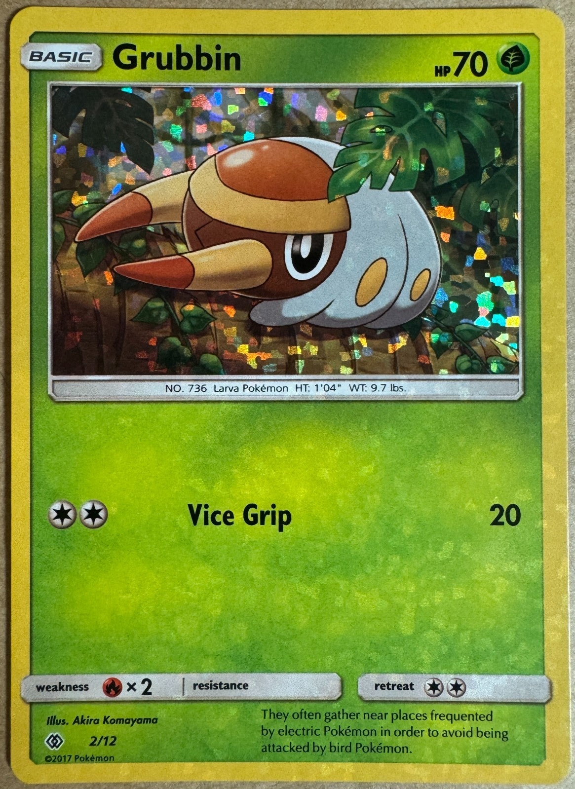 Grubbin Holo 2/12 McDonald's Promo 2017 Pokemon Near Mint