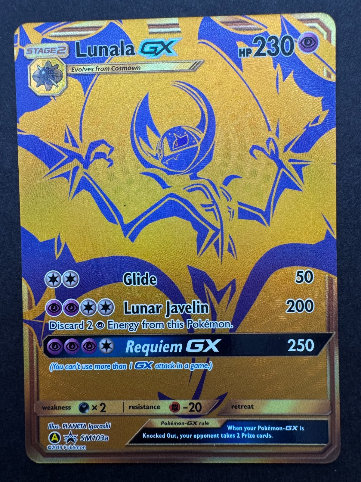 Lunala GX & Solgaleo GX Gold SM103a SM104a Hidden Fates Promo Pokemon Near mint