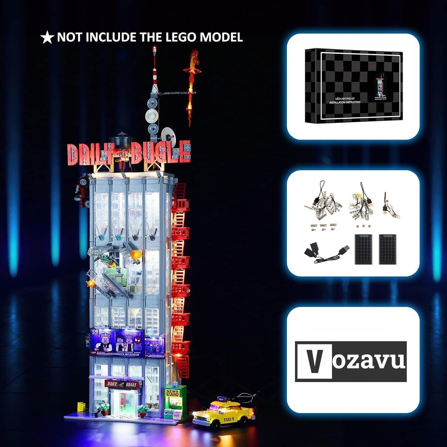 76178 Spider-Man Daily Bugle - Lego LED Lighting Kit - (SET NOT INCLUDED)