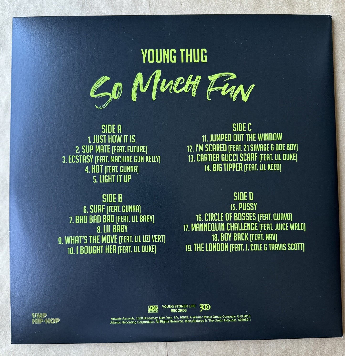 Young Thug So Much Fun Vinyl Record 2 x LP Translucent Slime Green VMP EXCLUSIVE