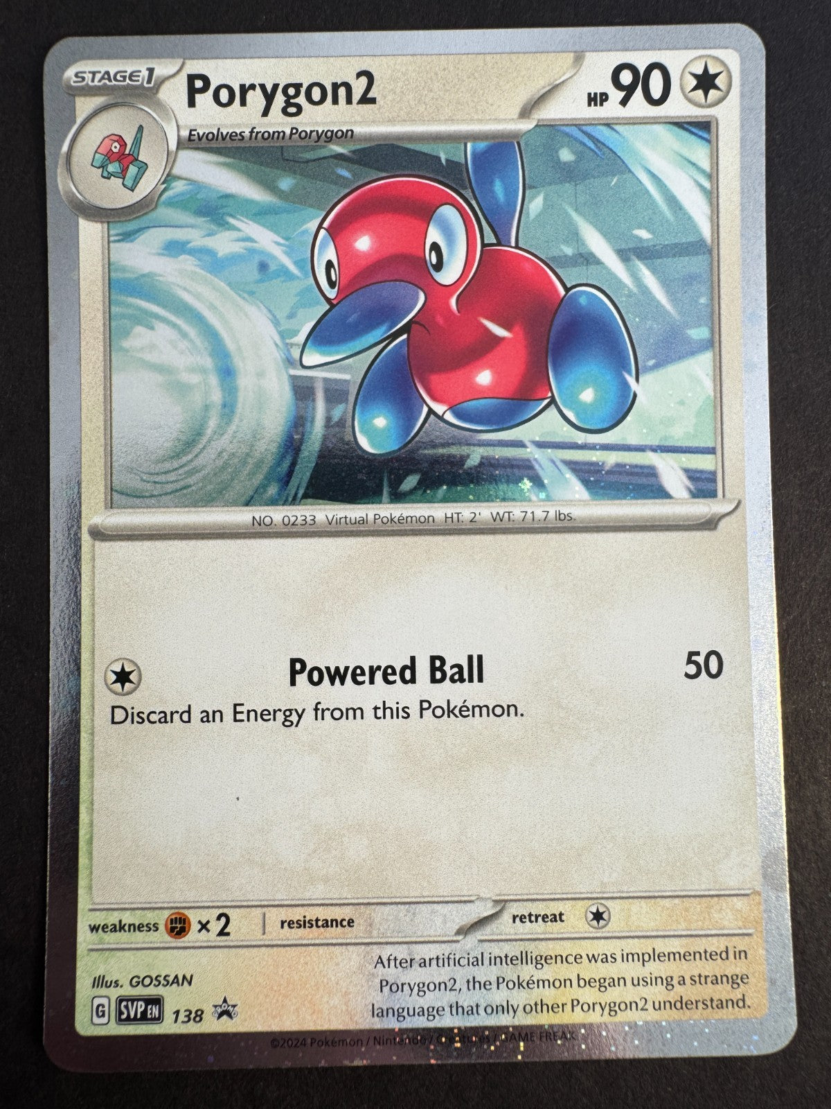 Porygon 2 SWIRL Cosmos Holo SVP 138 Pokemon Scarlet & Violet Promo Near Mint