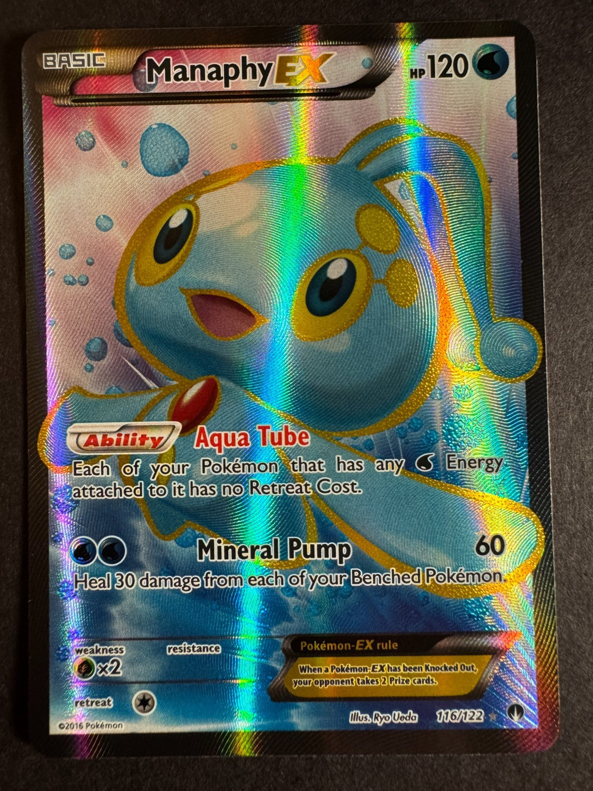 Manaphy Full Art EX 116/122 Pokemon XY Breakpoint Near Mint