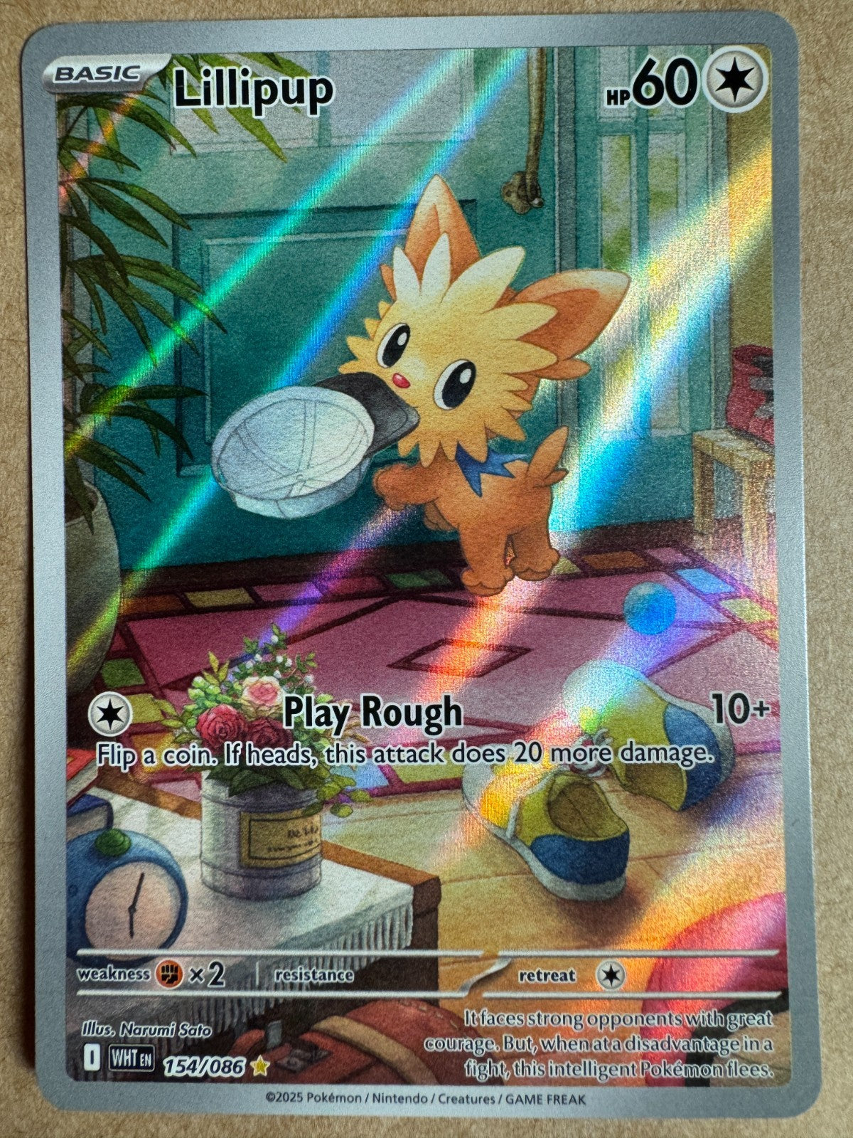 Lillipup Illustration Rare 154/086 Pokemon Scarlet & Violet White Flare Near Min