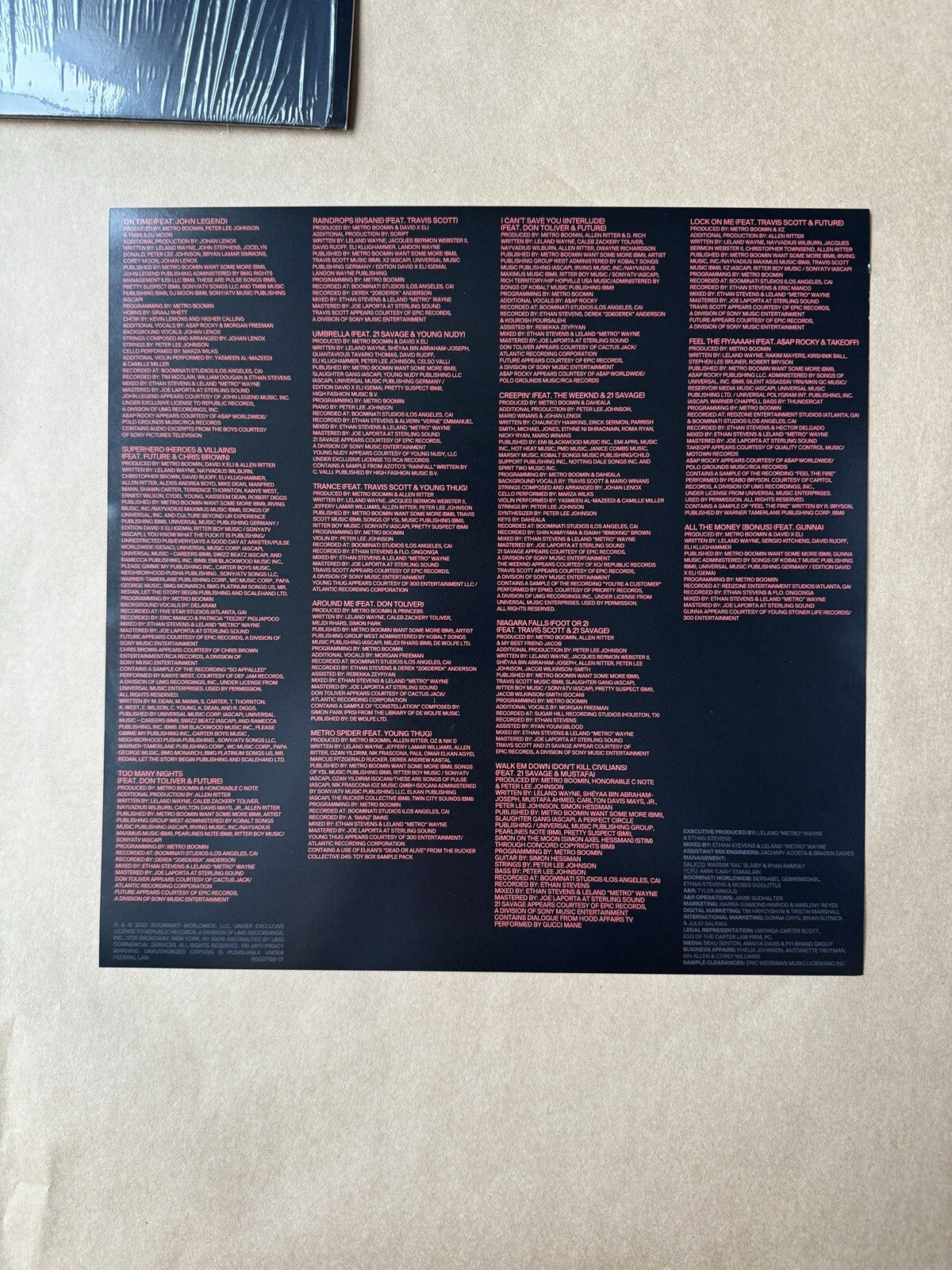 Metro Boomin - Heroes & Villains Vinyl LP Record 1 x LP Black (Travis Scott)