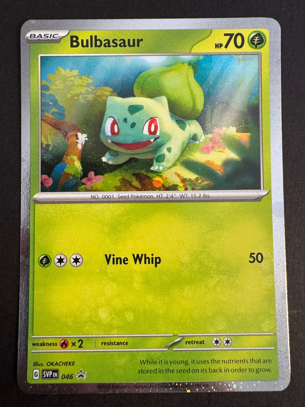 Bulbasaur SWIRL Cosmos Holo SVP 046 Pokemon Scarlet & Violet Promo Near Mint