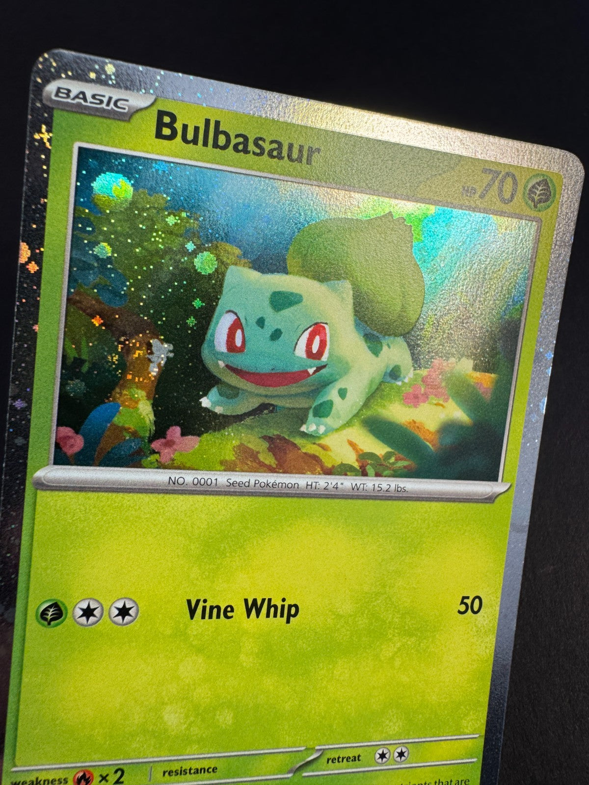 Bulbasaur SWIRL Cosmos Holo SVP 046 Pokemon Scarlet & Violet Promo Near Mint