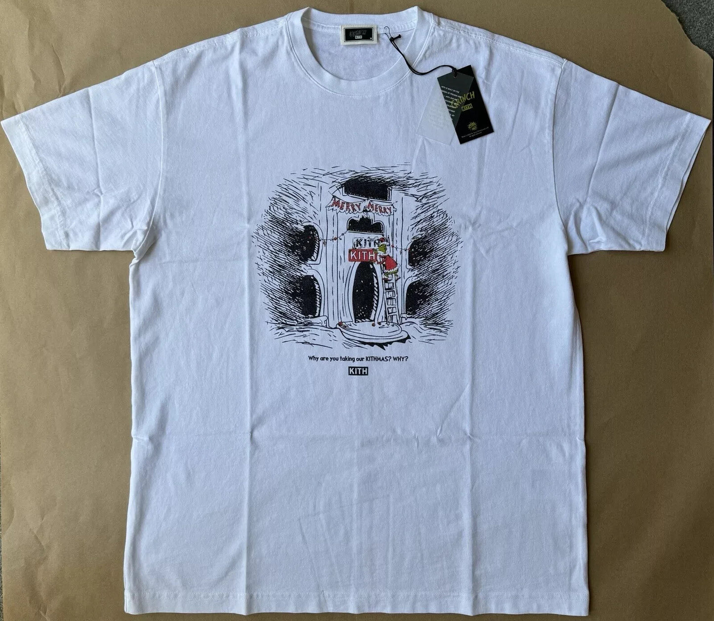 The Grinch Christmas - KITH x Dr. Seuss - White T-Shirt - Size M - NEW