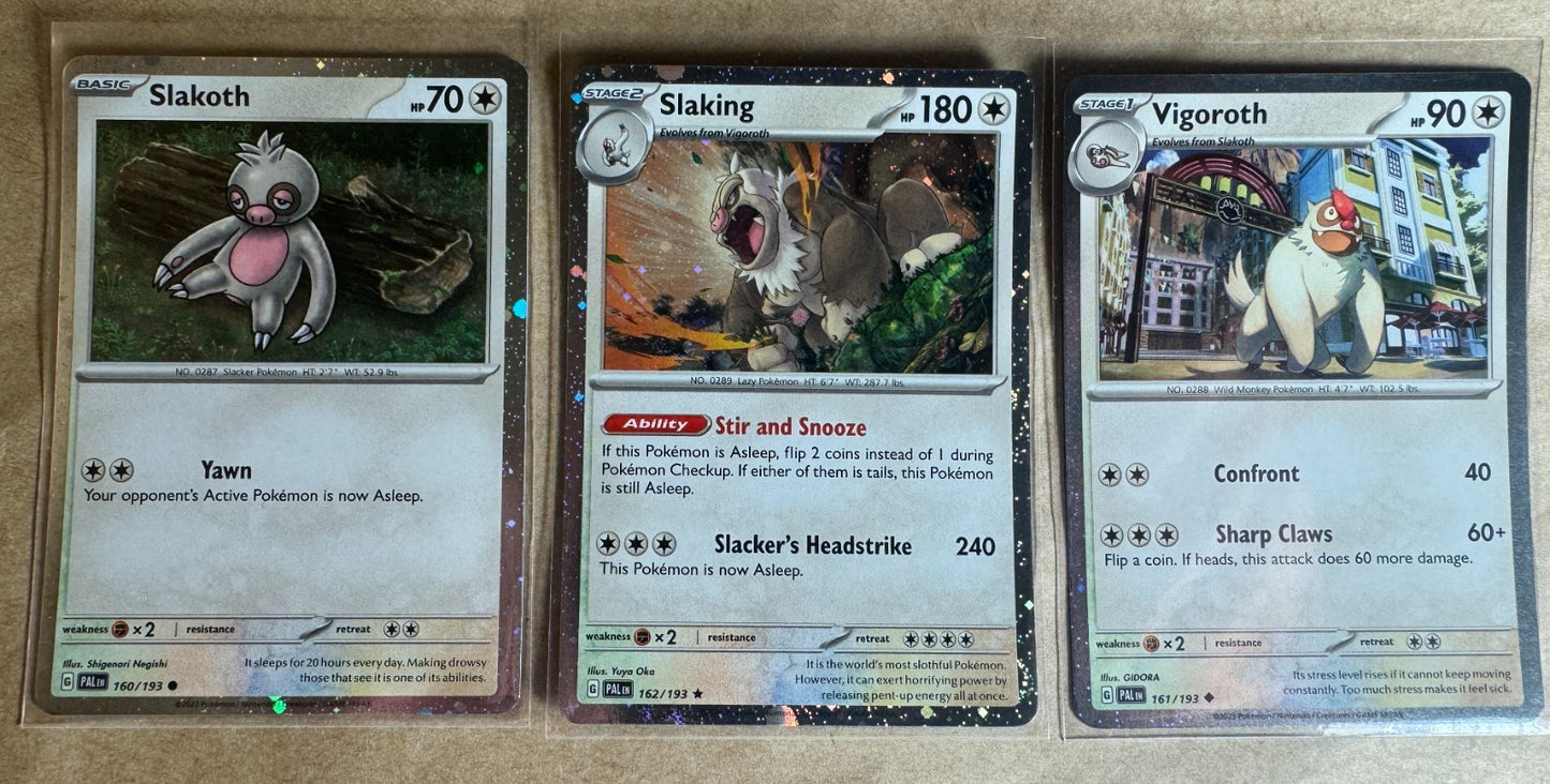 Slakoth Slaking Vigoroth 160/193 161/193 162/193 Cosmos Holo 151 Set of 3