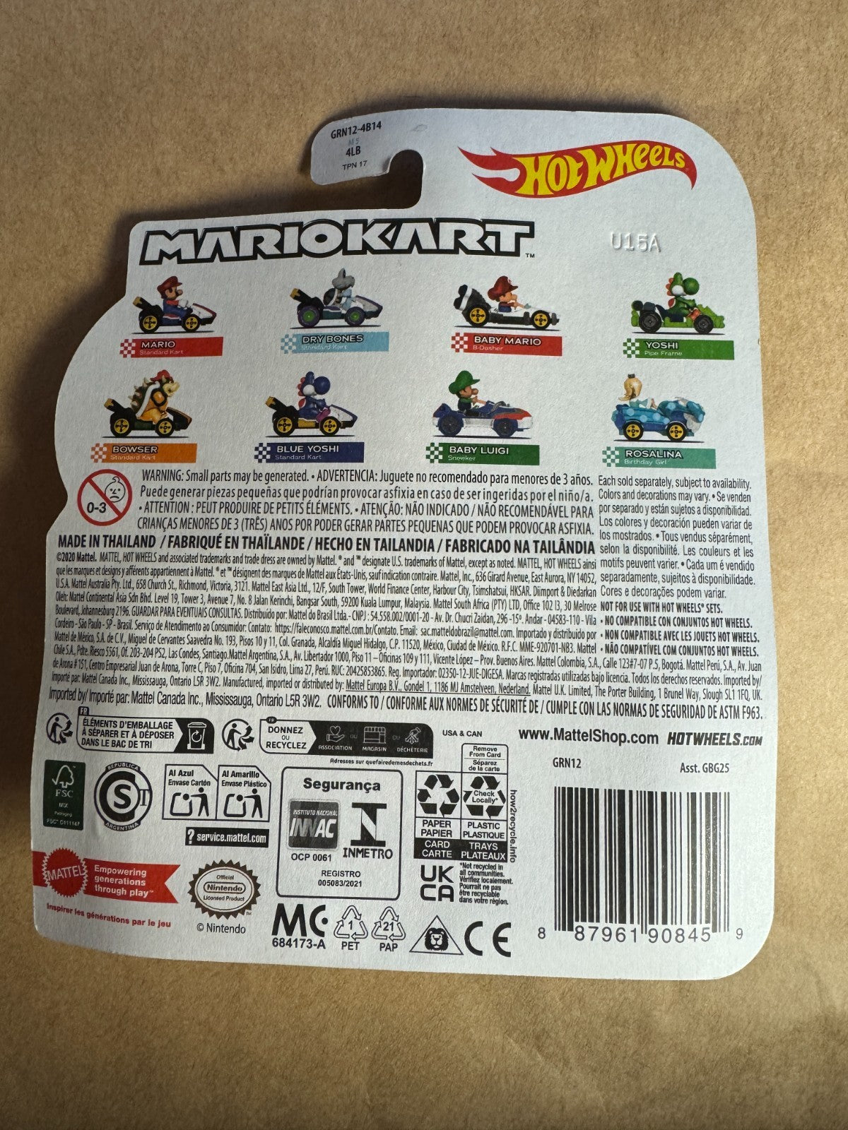 Baby Mario B-Dasher - Mario Kart - Hot Wheels - Mattel NEW