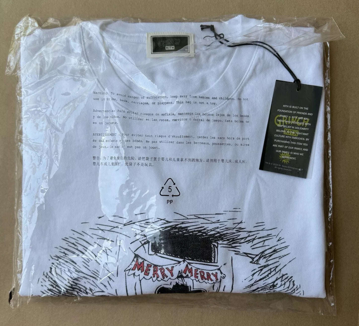 The Grinch Christmas - KITH x Dr. Seuss - White T-Shirt - Size M - NEW