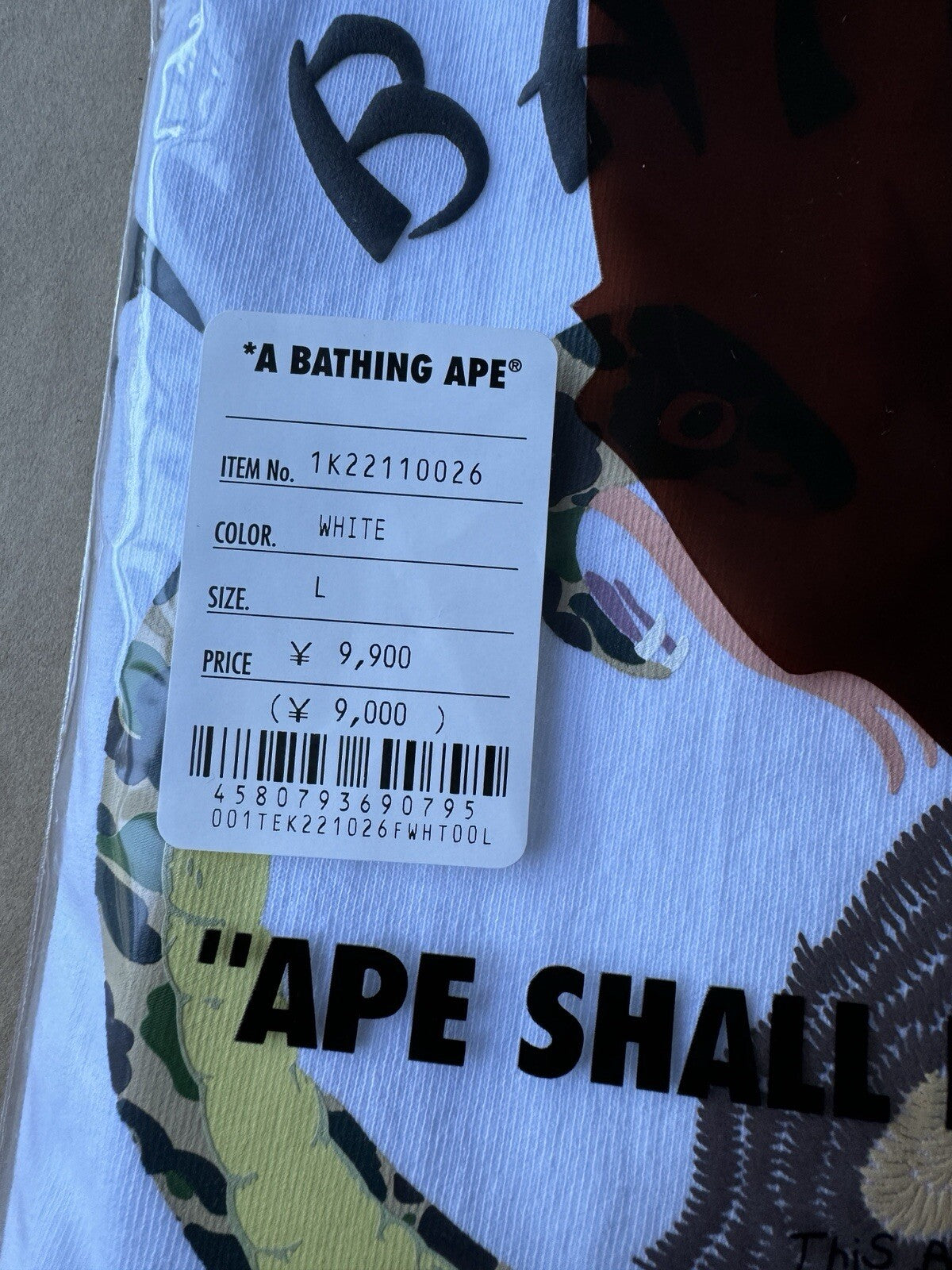 BAPE A BATHING APE - 'JAPANESE CULTURE' White T-Shirt - SIZE L - BRAND NEW