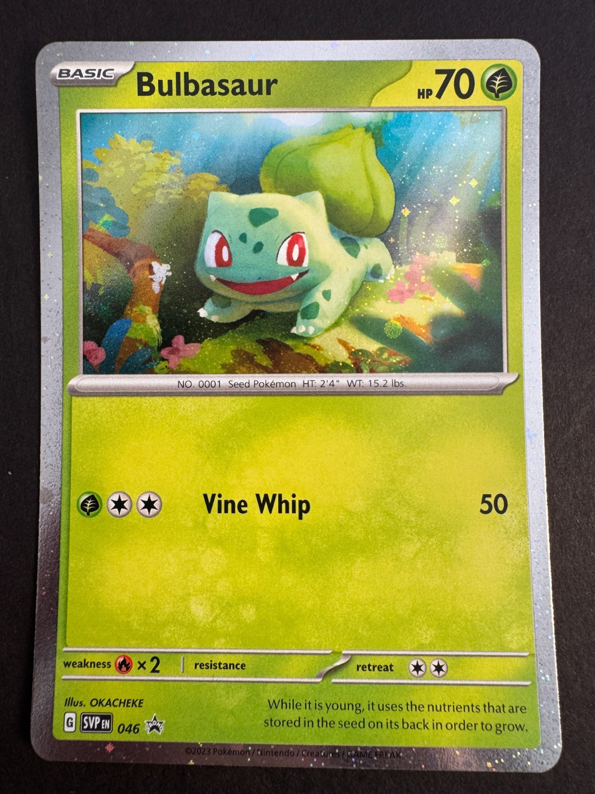 Bulbasaur SWIRL Cosmos Holo SVP 046 Pokemon Scarlet & Violet Promo Near Mint 2
