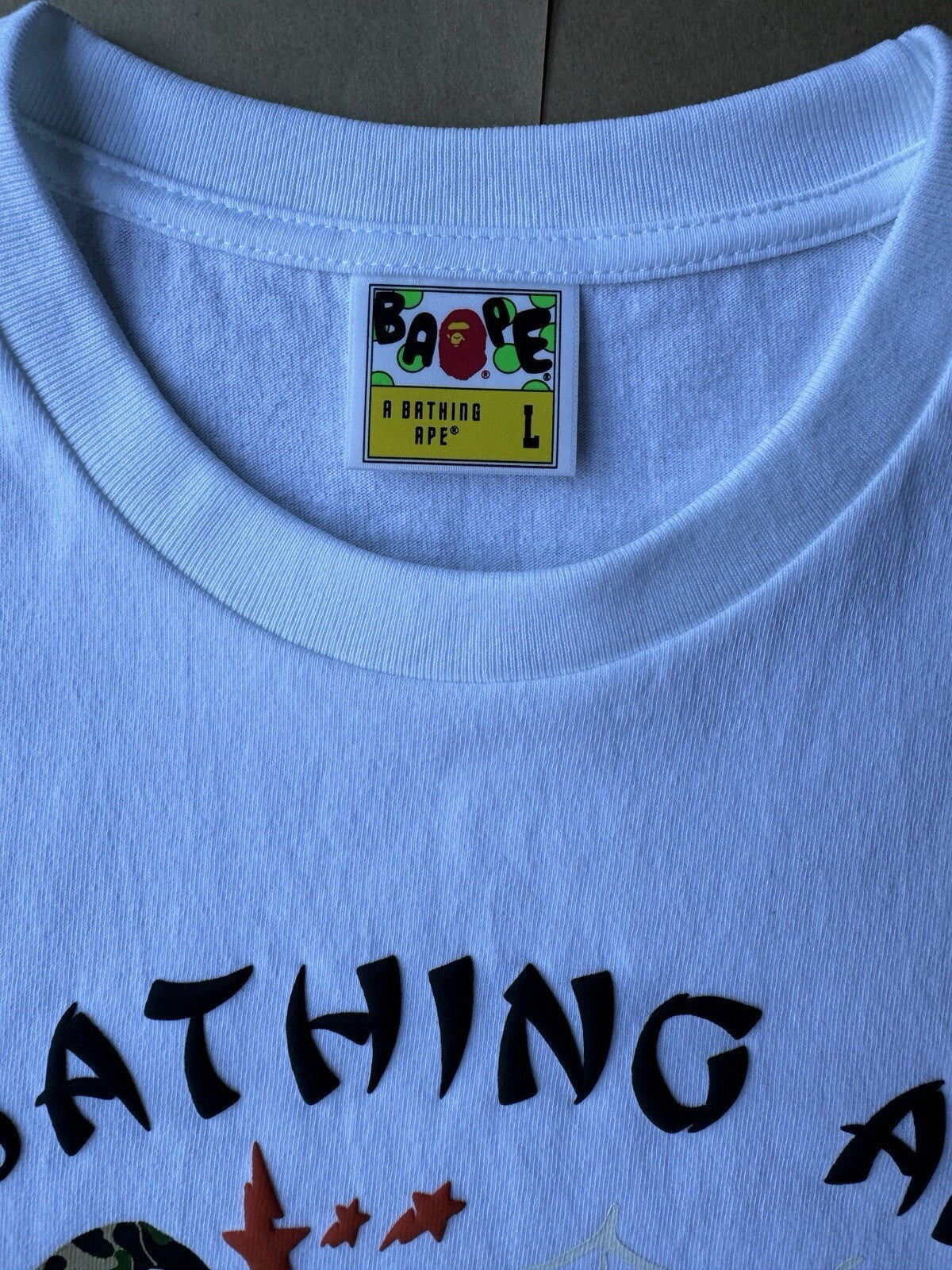BAPE A BATHING APE - 'JAPANESE CULTURE' White T-Shirt - SIZE L - BRAND NEW