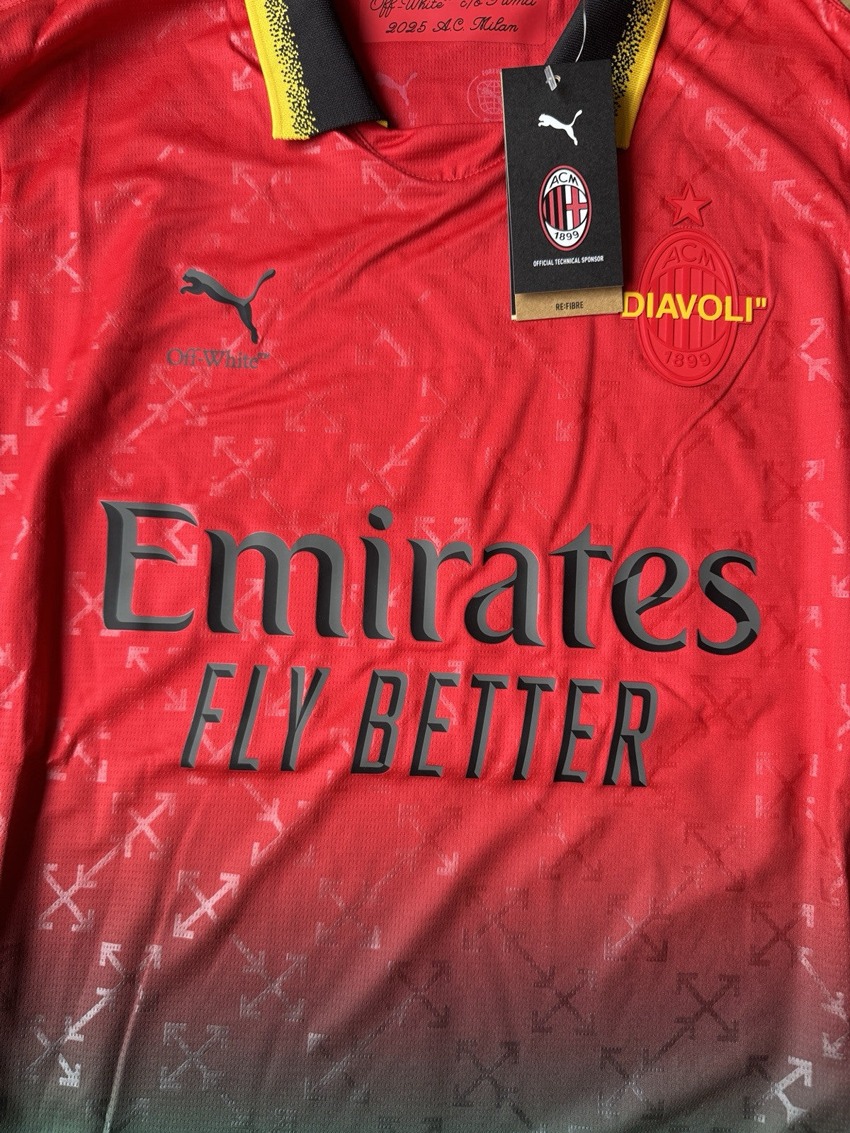 Puma x AC Milan x Off-White - Red Fourth Jersey Limited Jersey - Size M - NEW