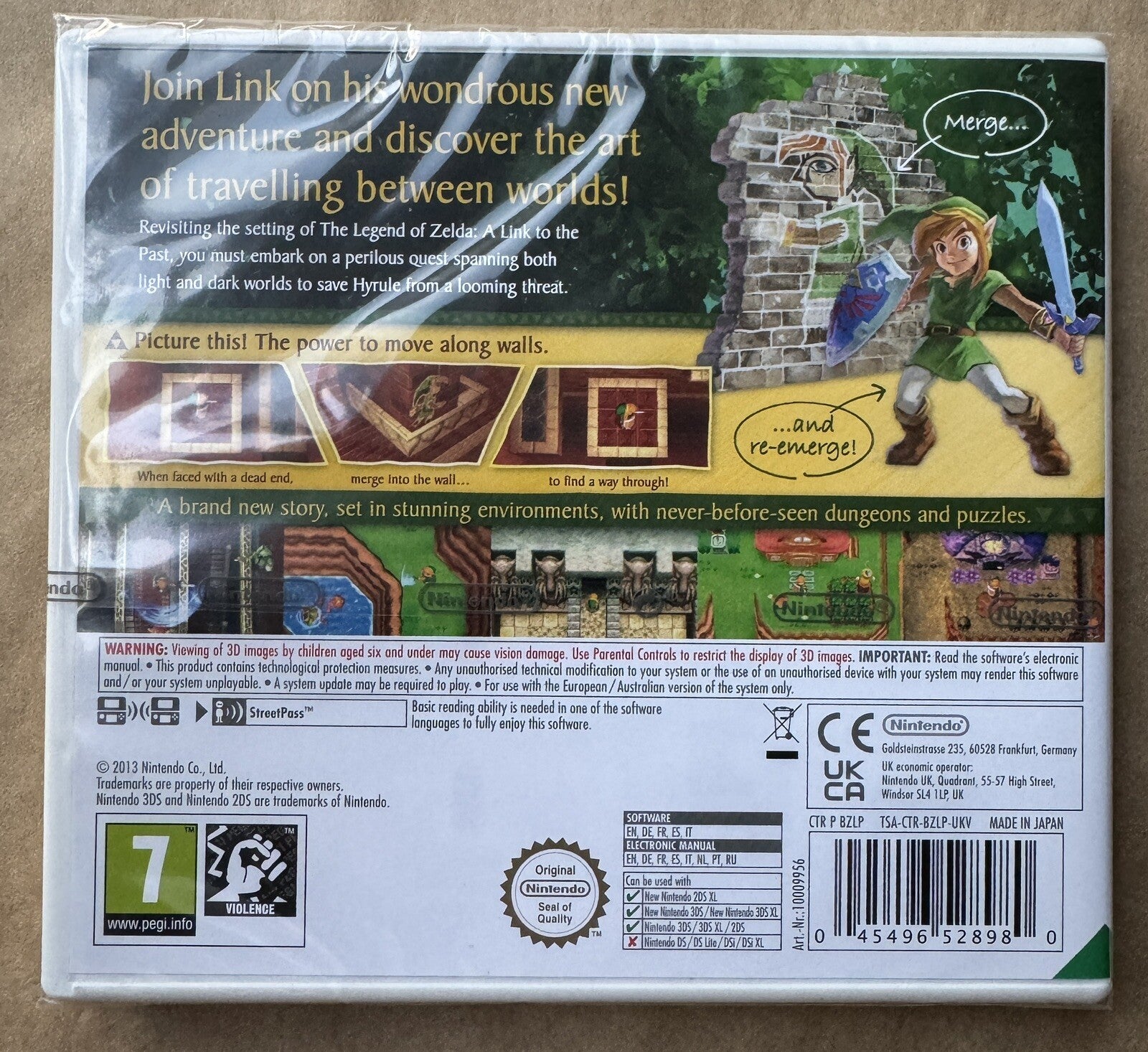 Nintendo 3DS - Zelda A Link Between Worlds (OFFICIAL SEAL OF NINTENDO) PAL - PG