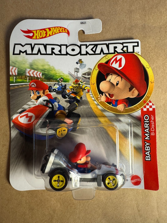Baby Mario B-Dasher - Mario Kart - Hot Wheels - Mattel NEW