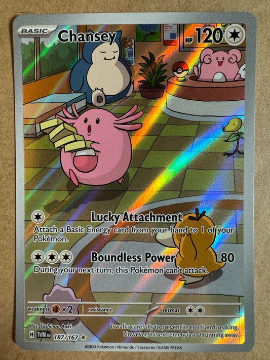 Chansey 187/167 Illustration Rare Pokemon SV Twilight Masquerade Near Mint