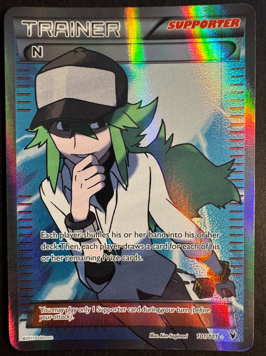 Trainer N Full Art 101/101 Pokemon Black & White Noble Victories Near Mint