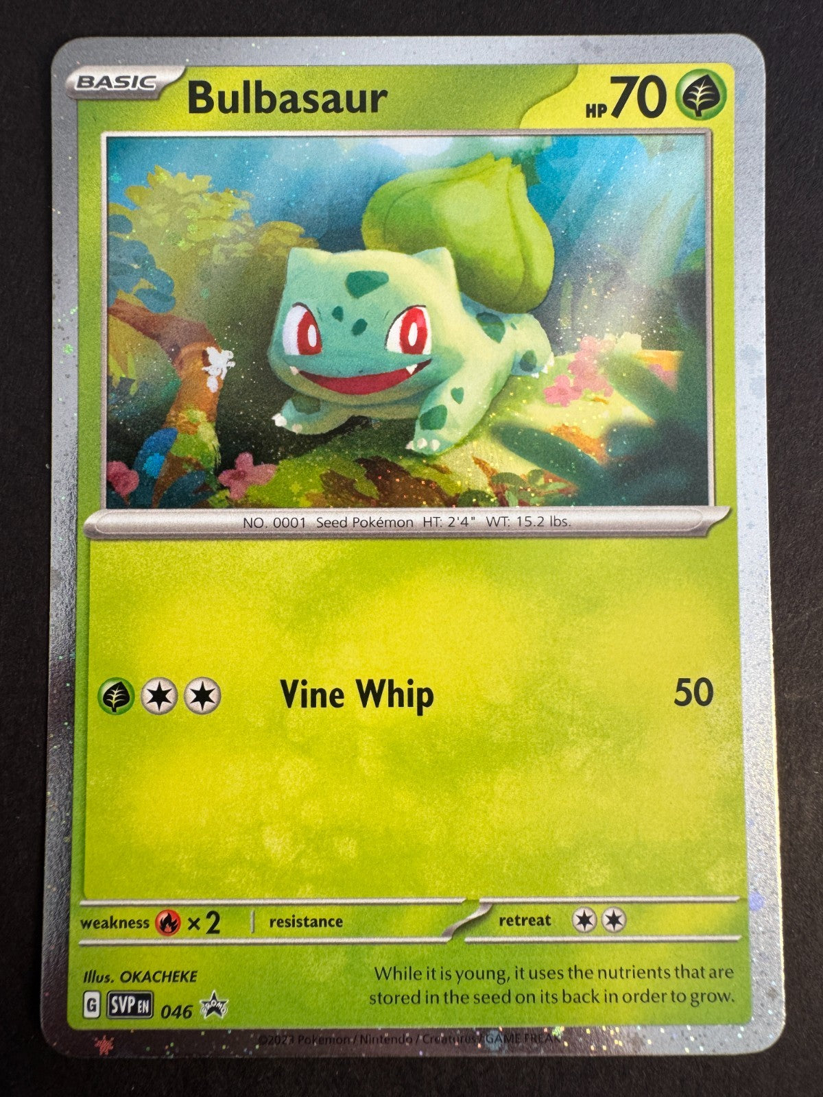 Bulbasaur SWIRL Cosmos Holo SVP 046 Pokemon Scarlet & Violet Promo Near Mint 3