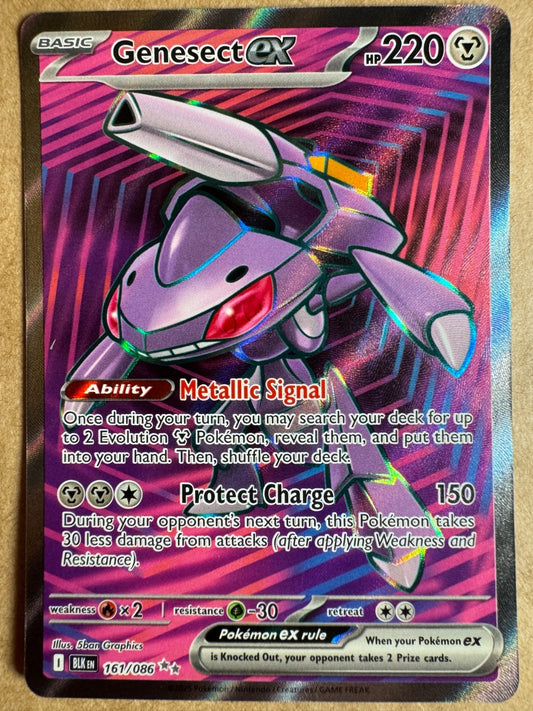 Genesect Ultra Rare Full Art EX 161/086 Pokemon SV Black Bolt Near Mint
