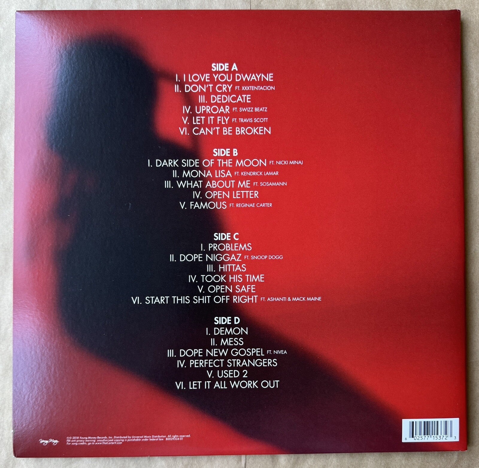 Lil Wayne - Tha Carter V 5 Gatefold Vinyl LP Record 2 x LP Black (NICKI MINAJ)