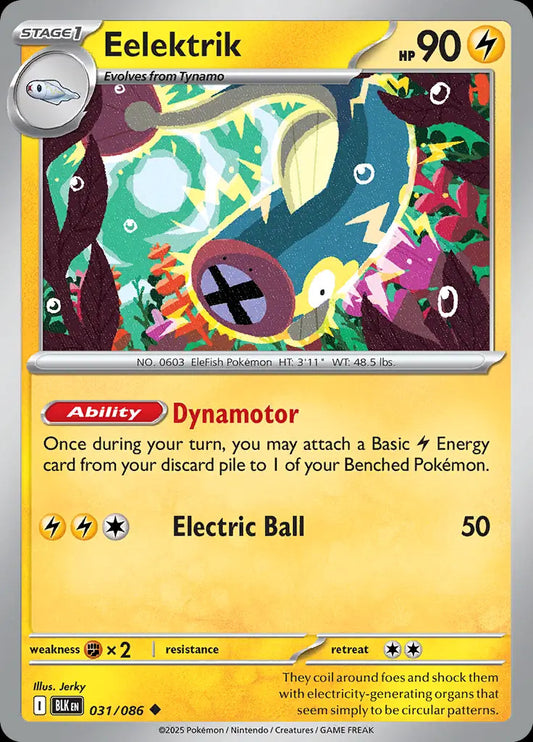 Eelektrik Non-Holo 031/086 Pokemon Scarlet & Violet Black Bolt Near Mint