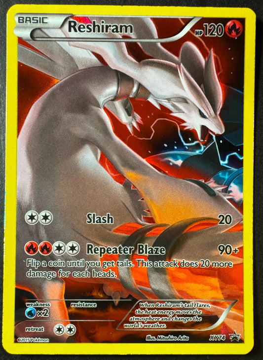 Reshiram Full Art Holo XY74 Black Star Promo Pokemon XY Lightly Played