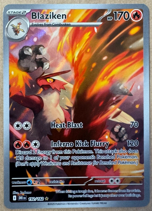 Blaziken 192/182 Illustration Rare Pokemon SV Destined Rivals Near Mint