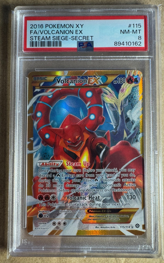 Volcanion Gold EX Secret Rare 115/114 Pokemon XY Steam Siege PSA 8 Near Mint