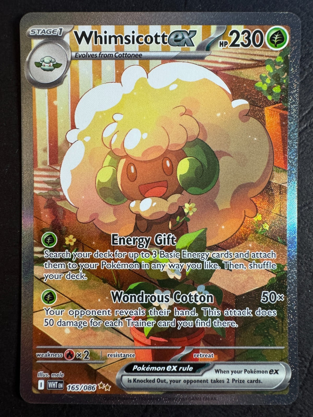 Whimsicott EX Secret Illustration Rare 165/086 Pokemon SV White Flare Near Mint
