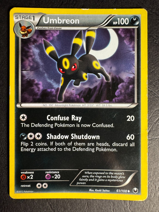 Umbreon Non-Holo 61/108 Pokemon Black & White Dark Explorers Heavily Played