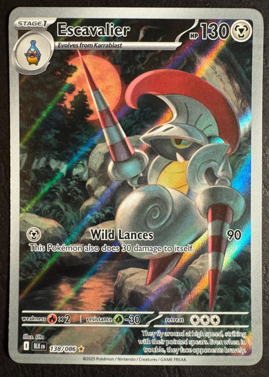 Escavalier Illustration Rare 138/086 Pokemon Scarlet & Violet Black Bolt
