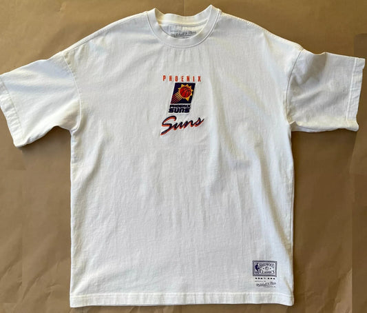 NBA Phoenix Suns Vintage White T-Shirt - Mitchell & Ness - Oversized - SIZE S