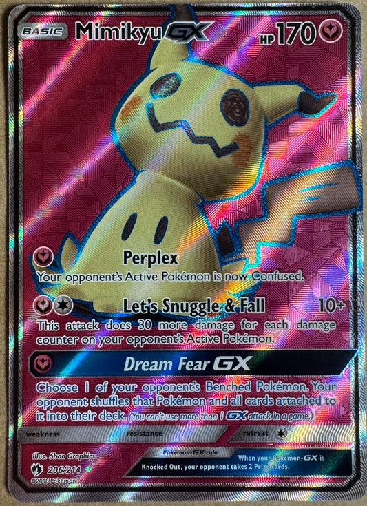 Mimikyu Full Art GX 206/214 Pokemon Sun & Moon Lost Thunder Near Mint