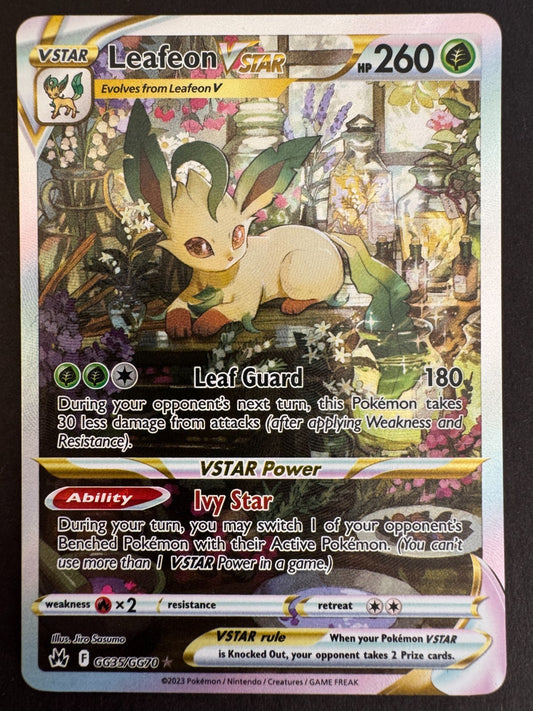 Leafeon Full Art VSTAR GG35/GG70 Pokemon Sword & Shield Crown Zenith Near Mint