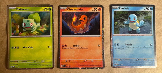 Bulbasaur 046 Charmander 047 Squirtle 048 SVP 151 Black Star Cosmos Holo Promo