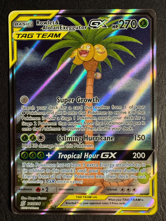 Rowlet & Alolan Exeggutor GX 215/236 Tag-Team Pokemon Sun & Moon Unified Minds