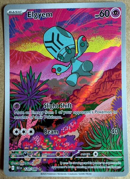 Elgyem 120/086 Illustration Rare Pokemon Scarlet & Violet Black Bolt Near Mint