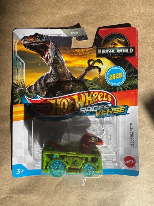 Velociraptor Jurassic World Rebirth - Racer Verse - Hot Wheels - Mattel NEW