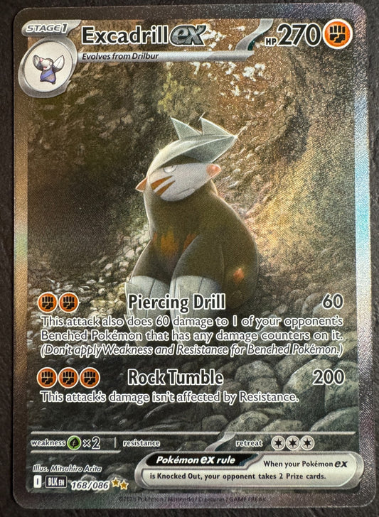 Excadrill EX Special Illustration Rare 168/086 Pokemon Black Bolt Near Mint