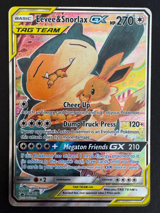 Eevee & Snorlax Tag-Team GX SM169 Promo Pokemon Sun & Moon Near Mint