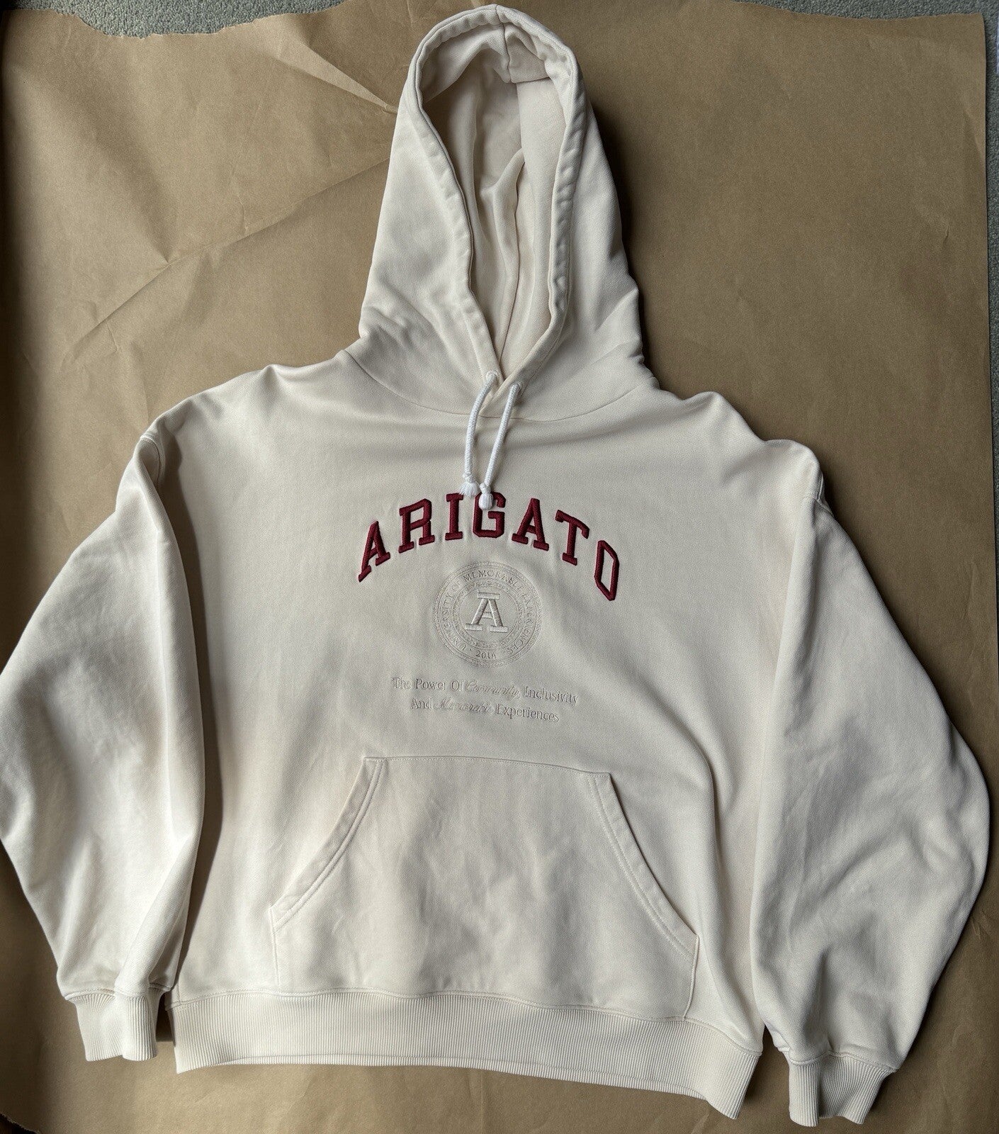 Axel Arigato - Arigato University Printed Hoodie - Pale Beige - Size M - NEW