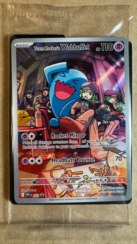Team Rocket's Wobbuffet SVP 203 Pokemon Destined Rivals Promo Sealed Near Mint