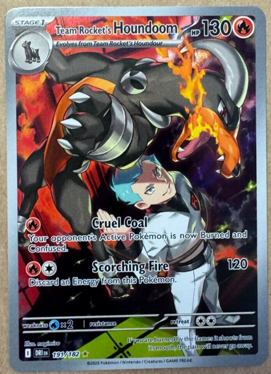 Team Rockets Houndoom 191/182 Pokemon SV Destined Rivals Ultra Rare Near Mint