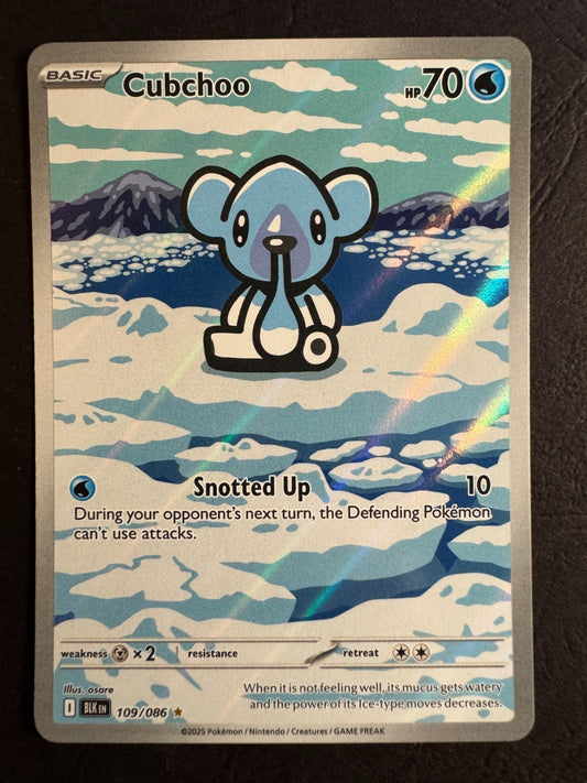 Cubchoo Illustration Rare 109/086 Pokemon SV Black Bolt Near Mint