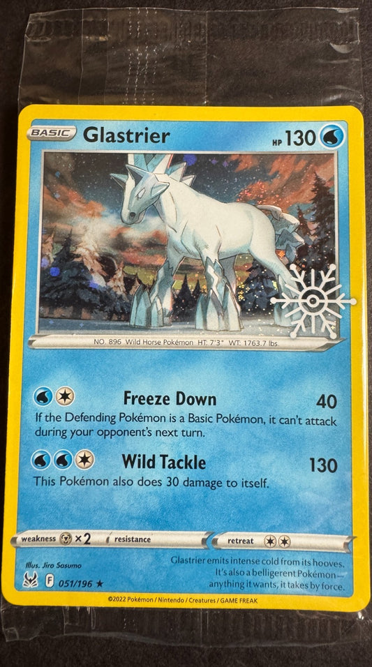 Glastrier Holo 051/196 Snowflake Promo Pokemon Lost Origin Sealed Near Mint