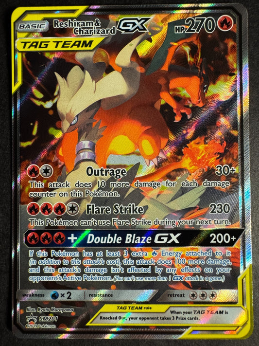 Reshiram & Charizard Full Art GX SM201 Promo - Tag Team - Pokemon - Near Mint