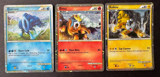 Suicune HGSS21 Entei HGSS20 Raikou HGSS19 Pokemon Shiny Promo Lightly Played