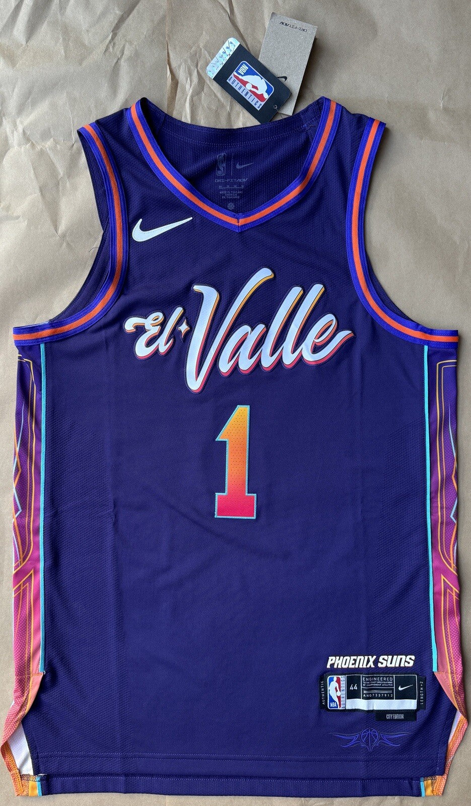 Phoenix Suns - Devin Booker #1 - El Valle City NBA Jersey SIZE 44 Authentic NEW