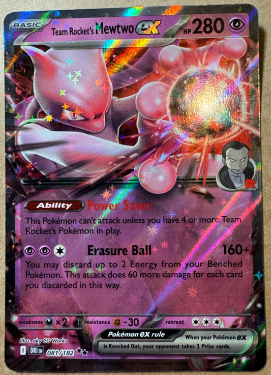 Team Rocket's Mewtwo EX 081/182 Pokemon SV Destined Rivals Holo Rare Near Mint